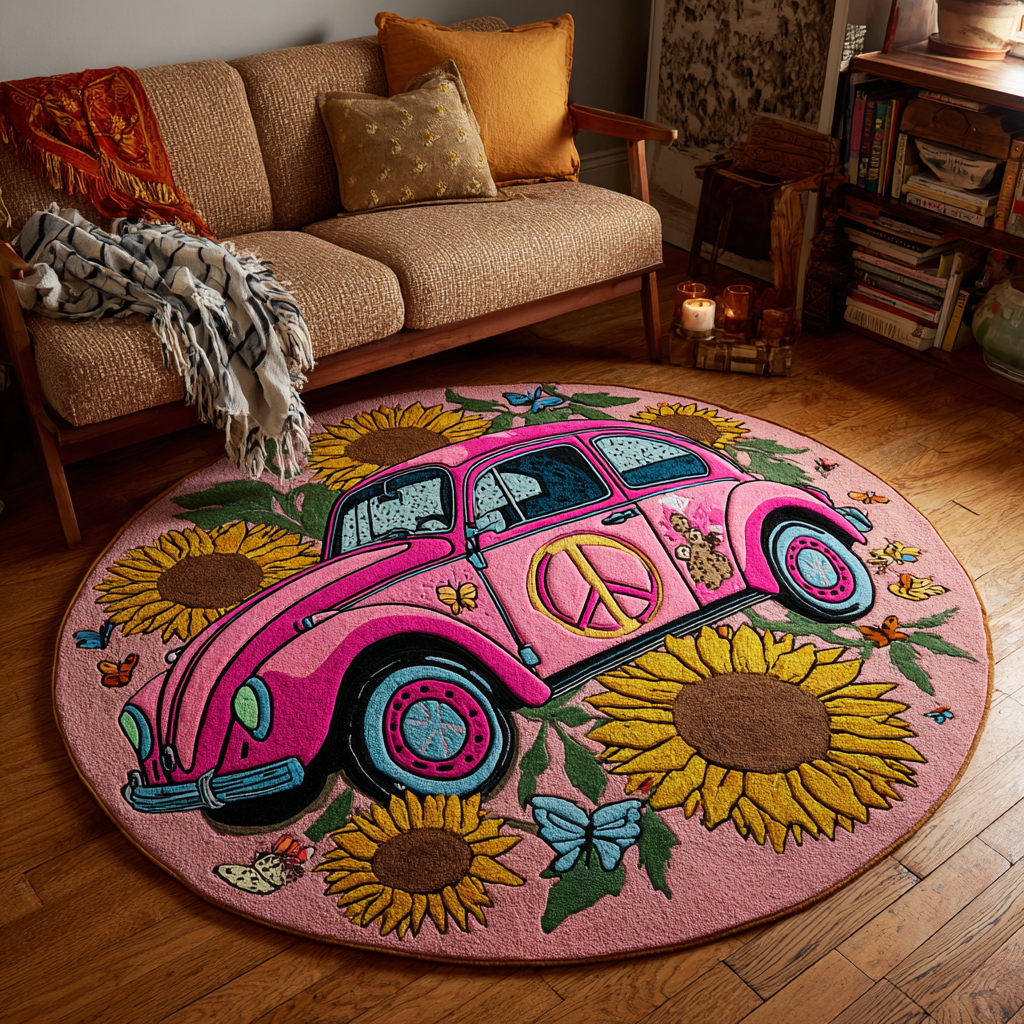 Retro Joy Quilted Round Mat NCU0DK8289