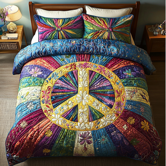 Retro Radiance 3-Piece Quilted Bedding Set NCU0DK4220