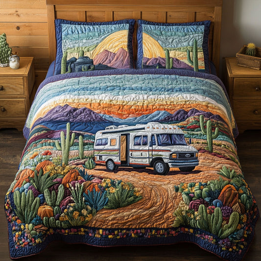 Retro Rambler 3-Piece Quilted Bedding Set NCU0PT6085