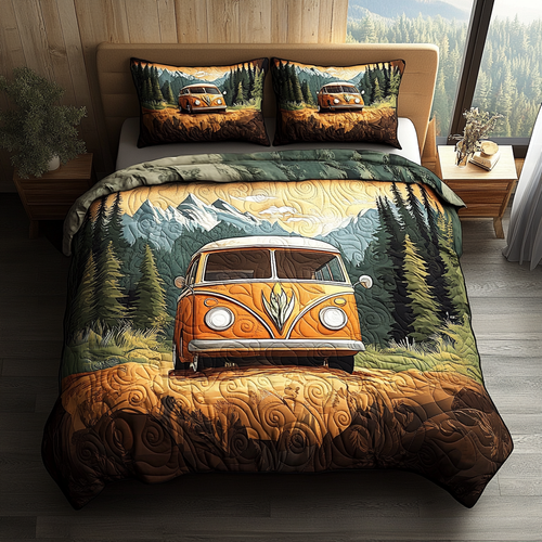 Retro Retreat 3-Piece Quilted Bedding Set NCU0DV2745