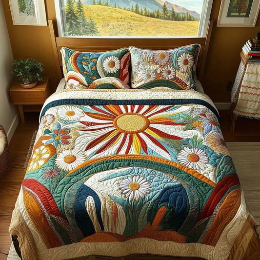Retro Reverie 3-Piece Quilted Bedding Set NCU0PT5402