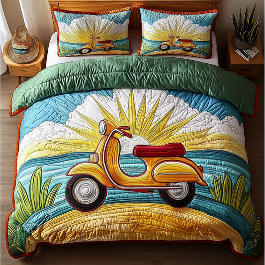 Retro Ride 3-Piece Quilted Bedding Set NCU0DK6147