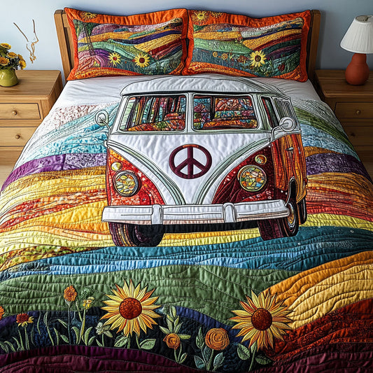 Retro Roadster 3-Piece Quilted Bedding Set NCU0PT5438