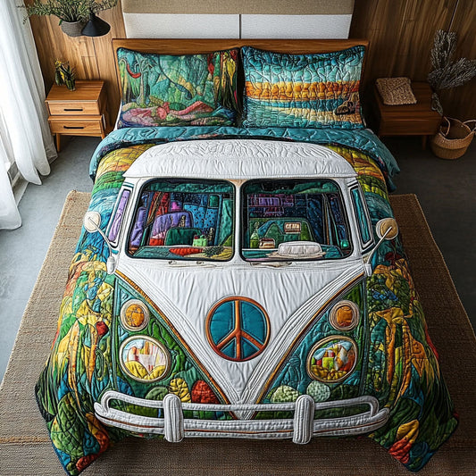 Retro Roadtrip 3-Piece Quilted Bedding Set NCU0PT4113