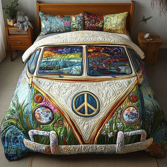 Retro Roadtrip Bliss 3-Piece Quilted Bedding Set NCU0PT4248