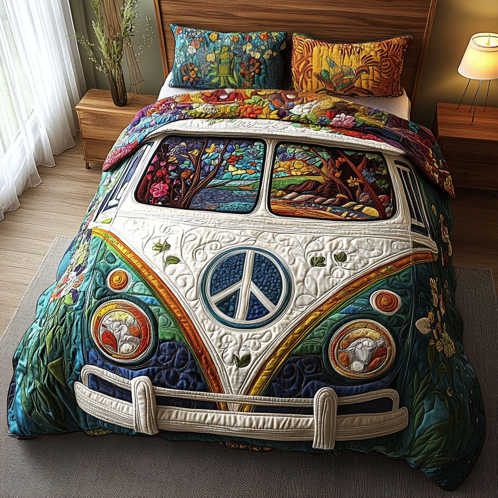 Retro Roadtrip Retreat 3-Piece Quilted Bedding Set NCU0PT4301