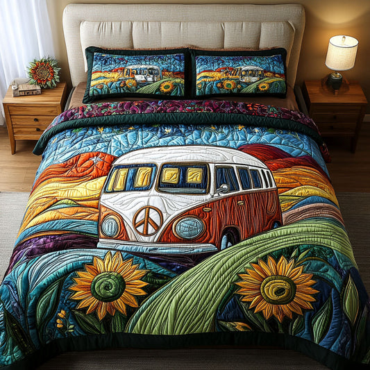 Retro Sun Chaser 3-Piece Quilted Bedding Set NCU0PT5439