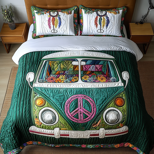 Retro Van 3-Piece Quilted Bedding Set NCU0DK7651