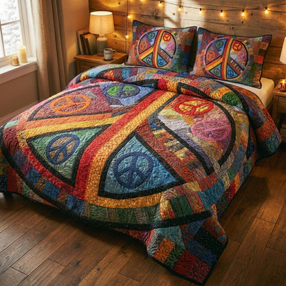 Retro Vibes 3-Piece Quilted Bedding Set NCU0XD2669