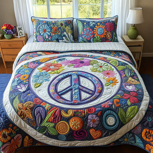 Retro Zen 3-Piece Quilted Bedding Set NCU0PT4648