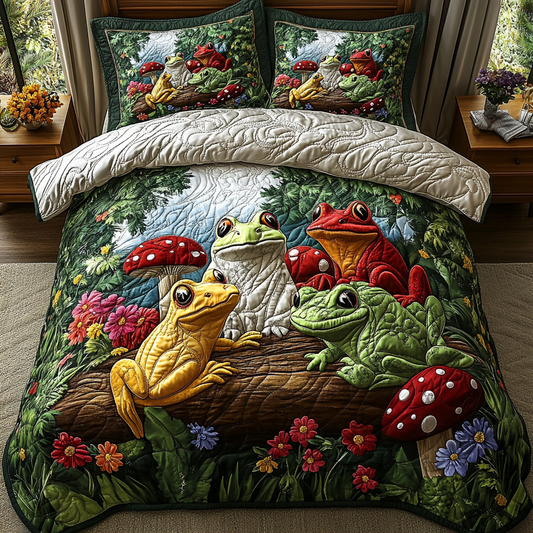 Ribbit Radiance 3-Piece Quilted Bedding Set NCU0DV3248