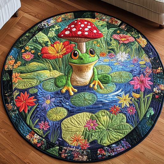 Ribbit Radiance Quilted Round Mat NCU0DV3349