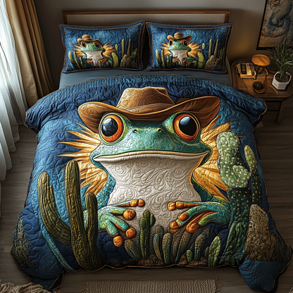 Ribbit Rodeo 3-Piece Quilted Bedding Set NCU0DV5563
