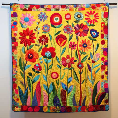 Rich Flowers Quilted Blanket NCU0VL391