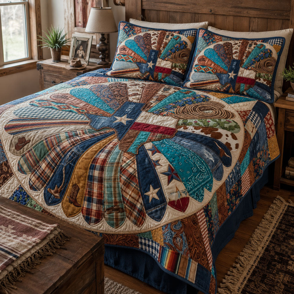 Ride Through Texas 3-Piece Quilted Bedding Set NCU0PT11743