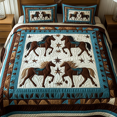 Riding Realm 3-Piece Quilted Bedding Set NCU0VH1823