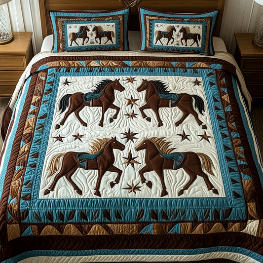 Riding Realm 3-Piece Quilted Bedding Set NCU0VH1823