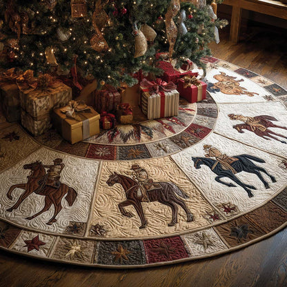 Riding Round Up Christmas Quilted Tree Skirt NCU0NT11223