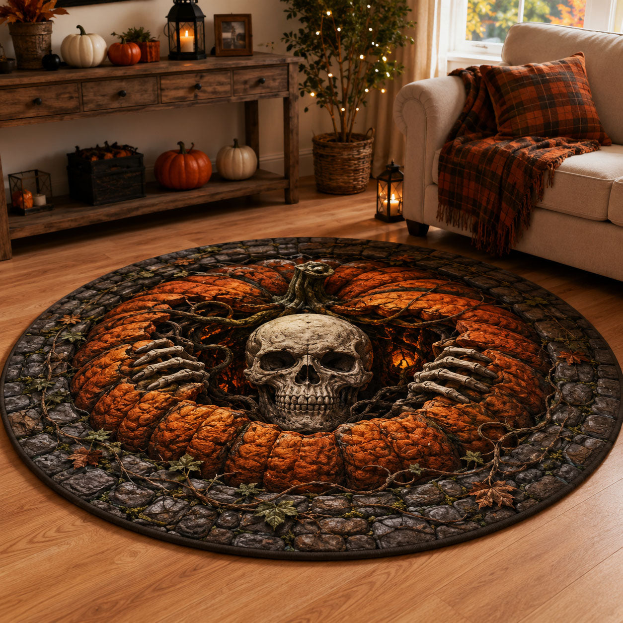 Risen Bones Quilted Round Mat NCU0TD2886