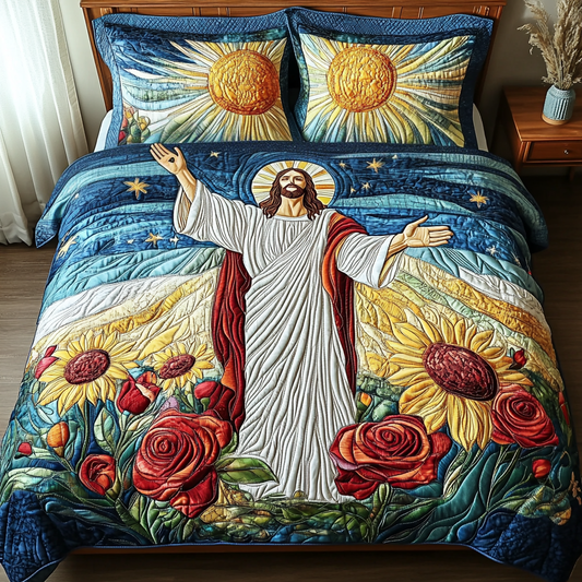 Risen Light 3-Piece Quilted Bedding Set NCU0VH4996