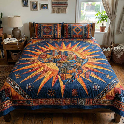 Rising Sun 3-Piece Quilted Bedding Set NCU0XD2739