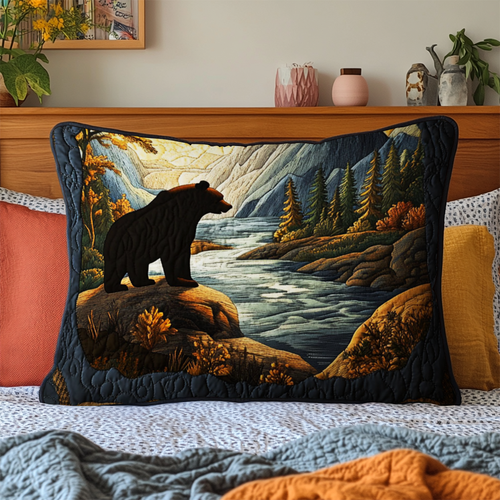 River Bear Serenity Quilted Bedding Pillow Case NCU0NT3089