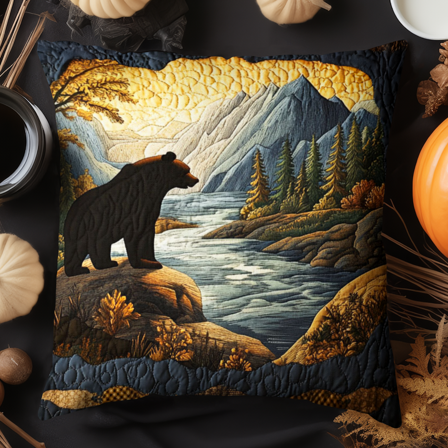 River Bear Serenity Quilted Pillow Case NCU0NT3090