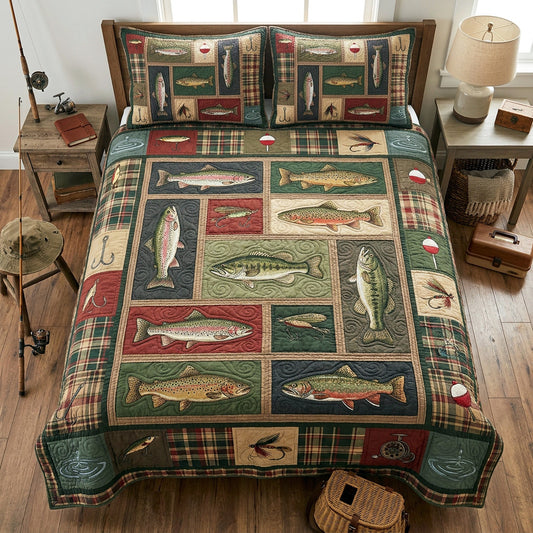 River Catch 3-Piece Quilted Bedding Set NCU0TV1923