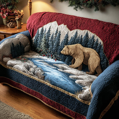 River Edge Bear Quilted Sofa Cover NCU0TD1616