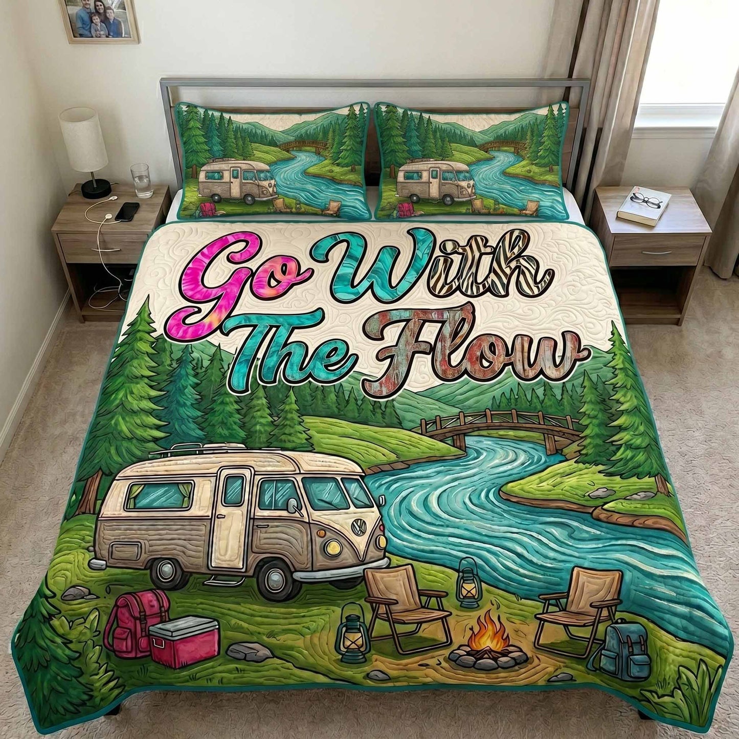 River Flow 3-Piece Quilted Bedding Set NCU0XD2818