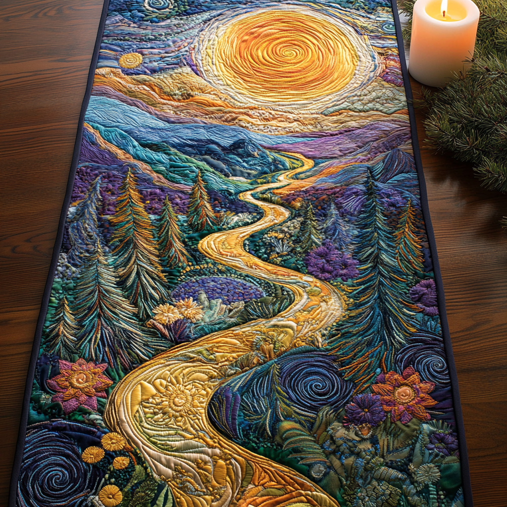 River Glow Quilted Table Runner NCU0VH2649