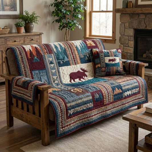 River Moose Quilted Sofa Cover NCU0VL3359