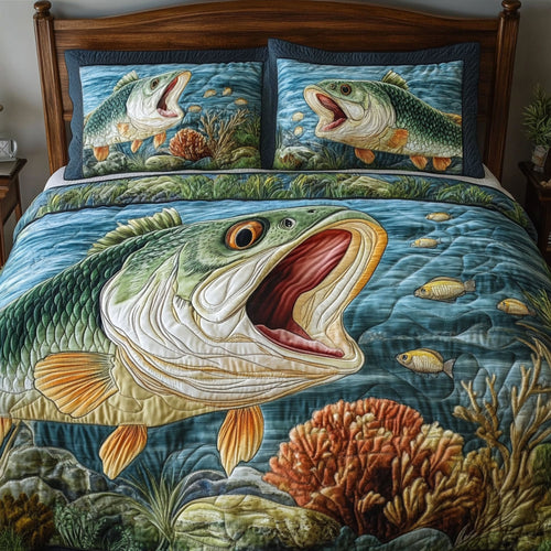 River Ruler 3-Piece Quilted Bedding Set NCU0PT6901