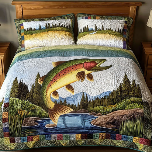 River Run 3-Piece Quilted Bedding Set NCU0PT3262