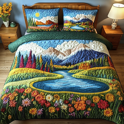 River Song 3-Piece Quilted Bedding Set NCU0VL2312