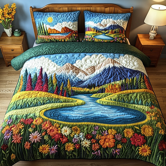 River Song 3-Piece Quilted Bedding Set NCU0VL2312