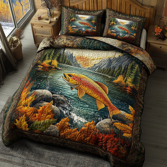 River Strike 3-Piece Quilted Bedding Set NCU0DK8159