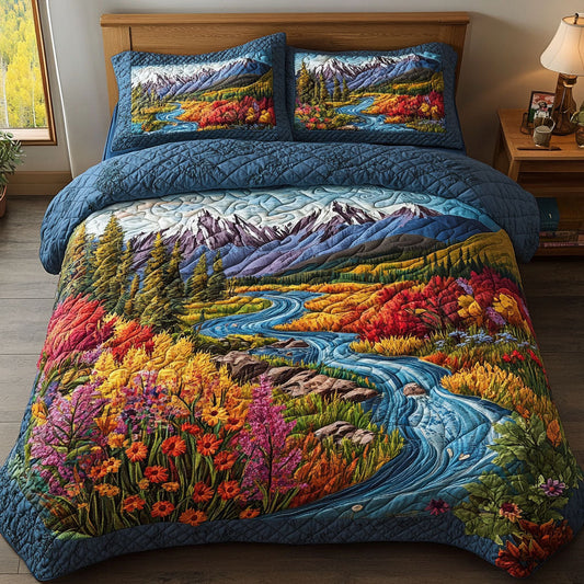River Valley Colors 3-Piece Quilted Bedding Set NCU0NT5189