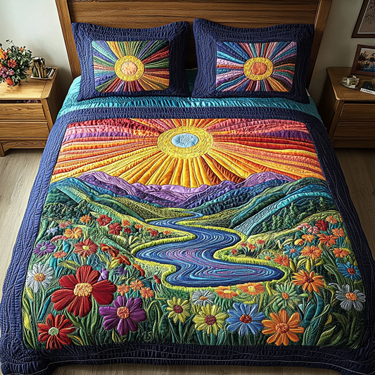 River of Light 3-Piece Quilted Bedding Set NCU0DK4307