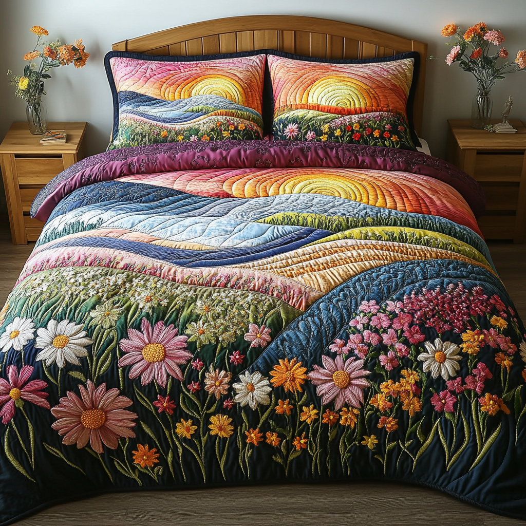 Riverbend Dreams 3-Piece Quilted Bedding Set NCU0DK5937