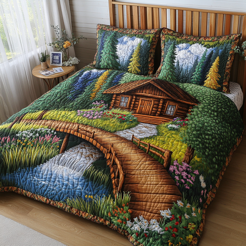 Riverfront Cabin 3-Piece Quilted Bedding Set NCU0VL2594