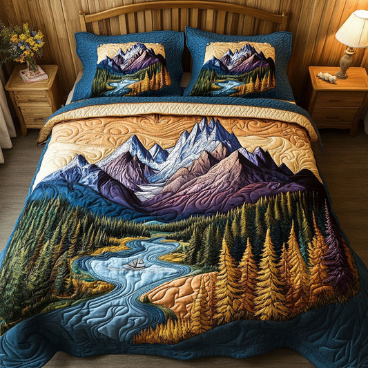 Riverlight Peaks 3-Piece Quilted Bedding Set NCU0NT5640