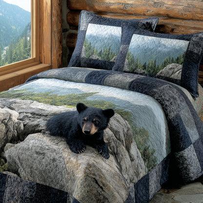 Riverstone Black Bear 3-Piece Quilted Bedding Set NCU0DV8012