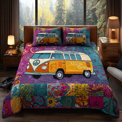 Road Groove 3-Piece Quilted Bedding Set NCU0DV7361