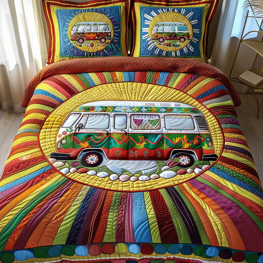 Roadtrip Dreams 3-Piece Quilted Bedding Set NCU0DV2744
