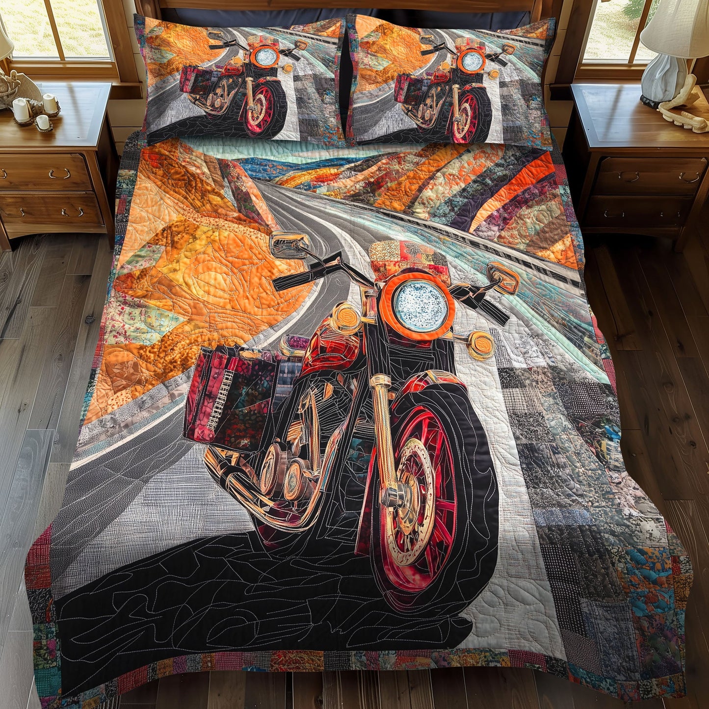 Roadway Rumble 3-Piece Quilted Bedding Set NCU0PT5709