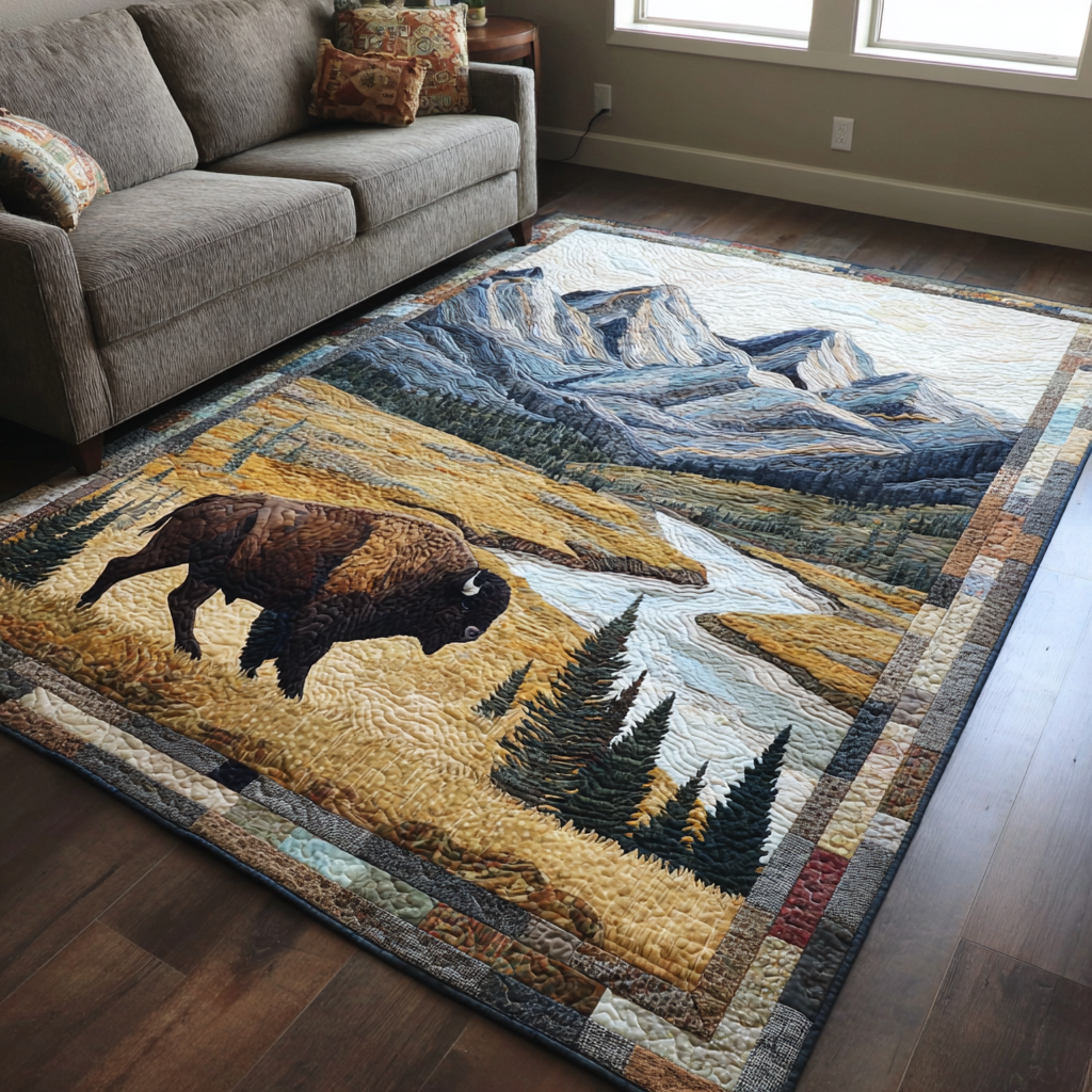 Roaming Bison Area Rug NCU0DK10519 – Vantique