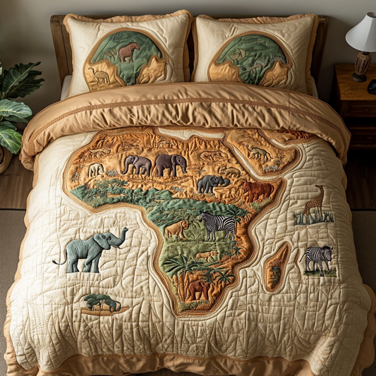 Roaming Heart 3-Piece Quilted Bedding Set NCU0VH5557