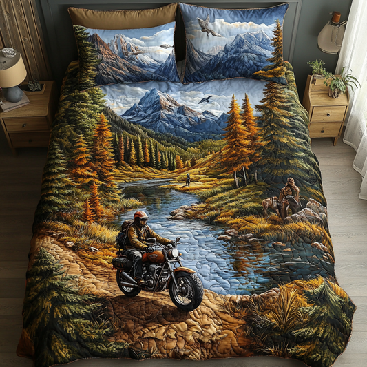 Roaming Path 3-Piece Quilted Bedding Set NCU0DK7196