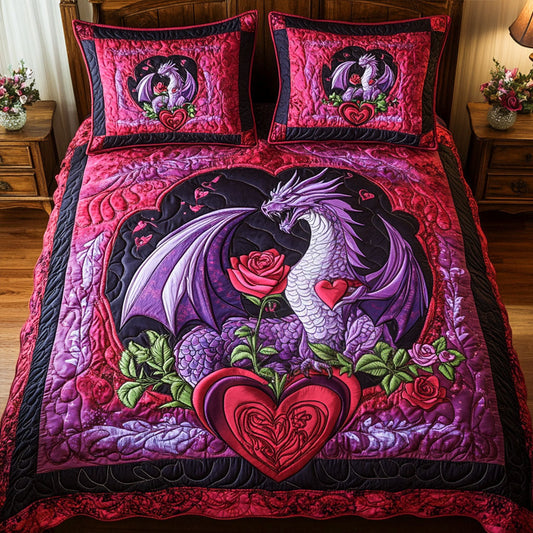Roaring Hearts 3-Piece Quilted Bedding Set NCU0NT2667